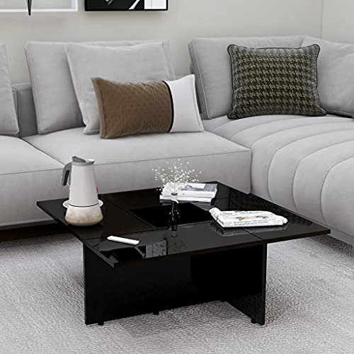 vidaXL, vidaXL Coffee Table Home Interior Living Room Furniture Accent Side Tea End Couch Sofa Laptop Snack Stand High Gloss Black