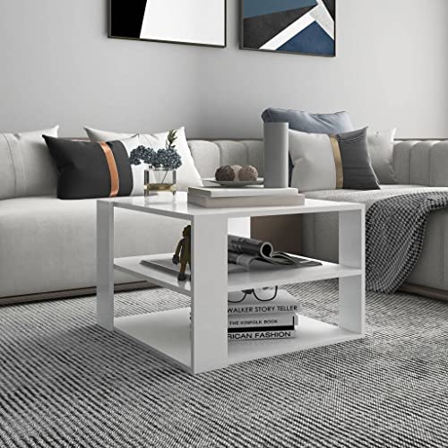 vidaXL, vidaXL Coffee Table Indoor Modern Couch Tea End Table Living room Centre Sofa Table Unit Home Furniture Household Set Chipboard White