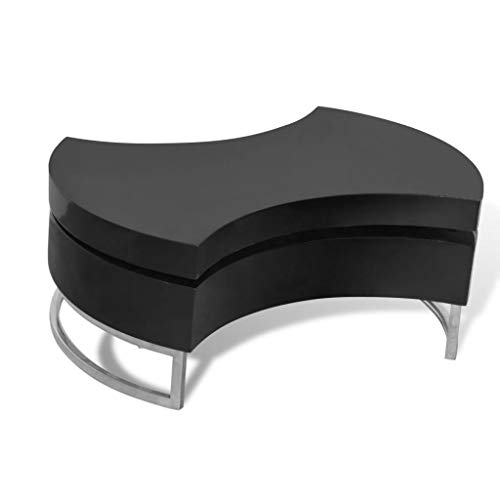vidaXL, vidaXL Coffee Table Shape-adjustable High Gloss Black