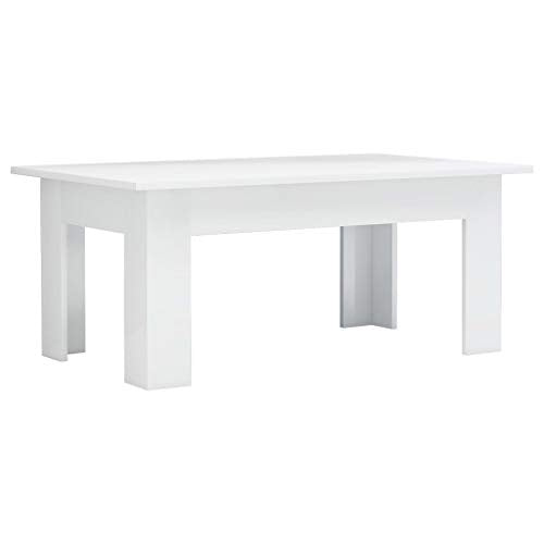 vidaXL, vidaXL Coffee Table Stylish Home Living Room Office Couch Sofa End Side Table Plant Stand Furniture High Gloss White 100x60x42cm