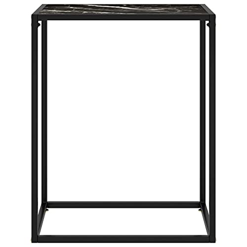 vidaXL, vidaXL Console Table Living Room Hallway Furniture Accent Side End Table Storage Shelf Console Hall Table Black 80 cm Tempered Glass