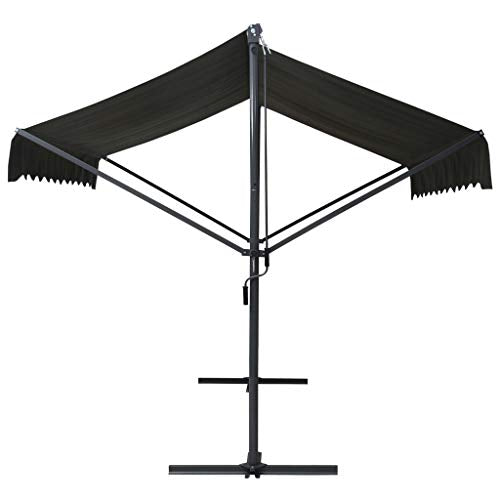 vidaXL, vidaXL Free Standing Awning UV Weather Resistant Outdoor Garden Patio Umbrella Sunshade Canopy 400x300cm Anthracite