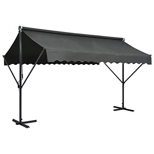 vidaXL, vidaXL Free Standing Awning UV Weather Resistant Outdoor Garden Patio Umbrella Sunshade Canopy 400x300cm Anthracite
