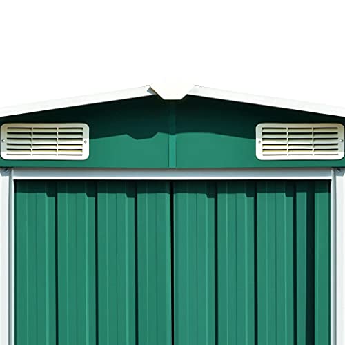 vidaXL, vidaXL Garden Shed Lawn Garden Garage Carport Tool Storage House Outdoor Patio Backyard Organiser Green 257x779x181 cm Galvanised Steel