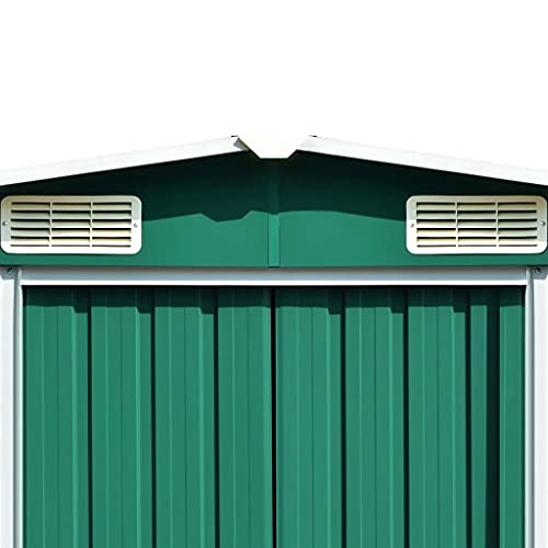 vidaXL, vidaXL Garden Shed Lawn Garden Garage Carport Tool Storage House Outdoor Patio Backyard Organiser Green 257x990x181 cm Galvanised Steel