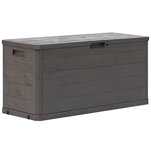 vidaXL, vidaXL Garden Storage Box 280L Brown Outdoor Cabinet Chest Organiser Unit