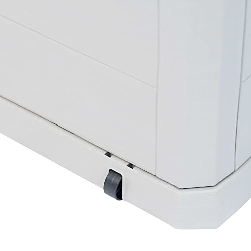 vidaXL, vidaXL Garden Storage Box 280L Light Grey Outdoor Cabinet Chest Organiser Unit