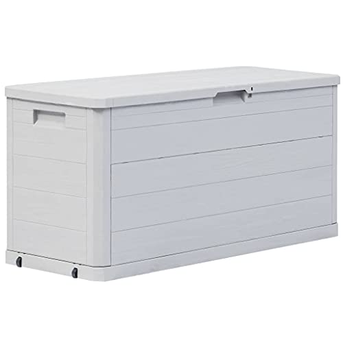 vidaXL, vidaXL Garden Storage Box 280L Light Grey Outdoor Cabinet Chest Organiser Unit