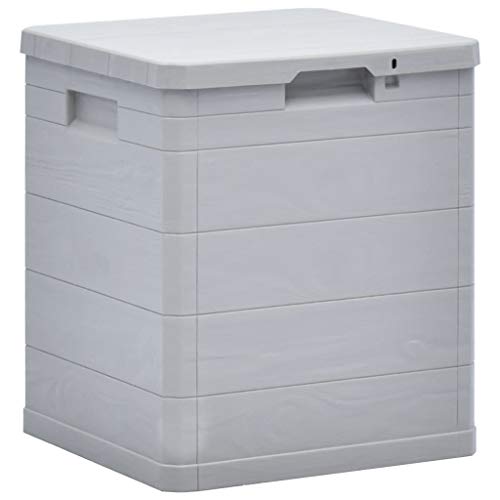 vidaXL, vidaXL Garden Storage Box 90L Light Grey Garden Tool Organiser Cabinet Unit