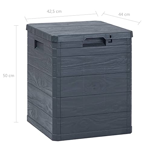 vidaXL, vidaXL Garden Storage Box Lockable Outdoor Patio Cabinet Deck Utility Chest Organiser Unit 90L Anthracite