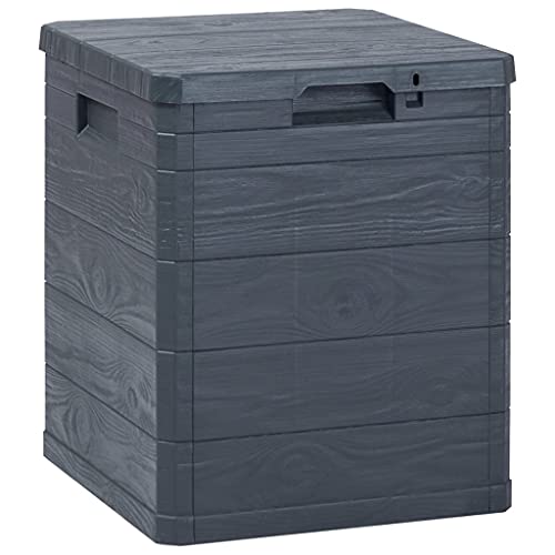 vidaXL, vidaXL Garden Storage Box Lockable Outdoor Patio Cabinet Deck Utility Chest Organiser Unit 90L Anthracite