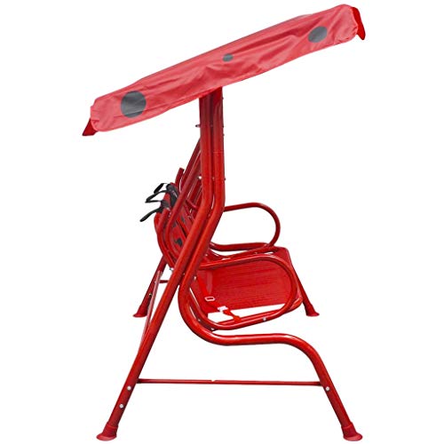 vidaXL, vidaXL Kids Swing Seat Red Garden Outdoor Children Hammock Chair with Canopy