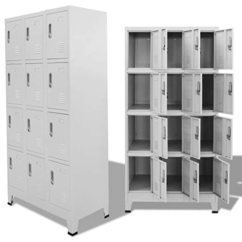vidaXL, vidaXL Locker Cabinet with 12 Compartments 90x45x180cm Wardrobe Shelf Storage