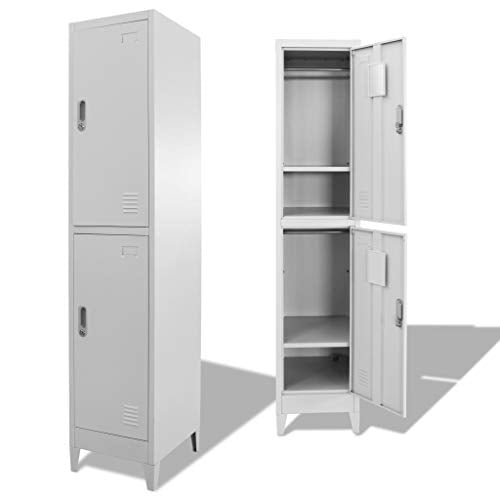 vidaXL, vidaXL Locker Cabinet with 2 Compartments Industrial Office Storage Organiser