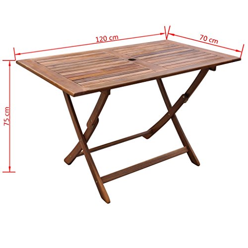 vidaXL, vidaXL Outdoor Dining Table Acacia Wood Garden Patio Folding Furniture Desk