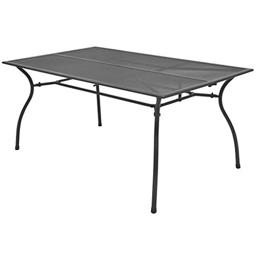 vidaXL, vidaXL Outdoor Dining Table Steel Mesh 150x90x72 cm Garden Patio Furniture