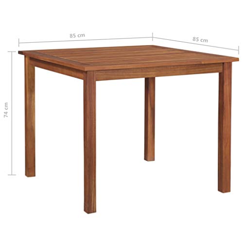 vidaXL, vidaXL Solid Acacia Wood Garden Table Durabla Stable Weather Resistant Solid Patio Terrace Outdoor Wooden Dinning Tables Furniture 85x85x74cm