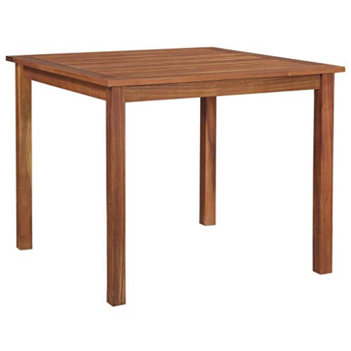 vidaXL, vidaXL Solid Acacia Wood Garden Table Durabla Stable Weather Resistant Solid Patio Terrace Outdoor Wooden Dinning Tables Furniture 85x85x74cm