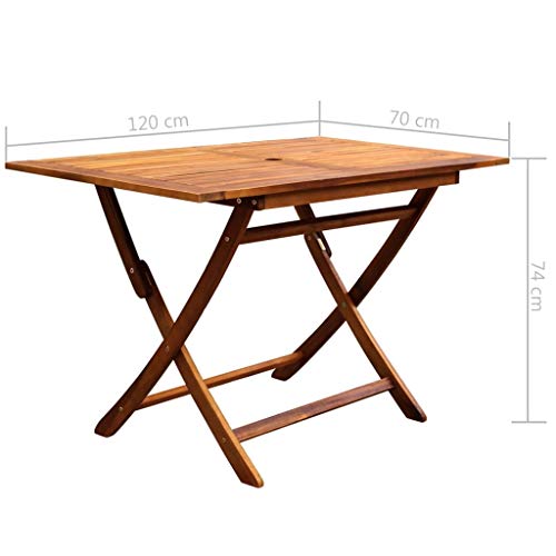 vidaXL, vidaXL Solid Acacia Wood Outdoor Dining Set 5 Piece Garden Folding Table Chair