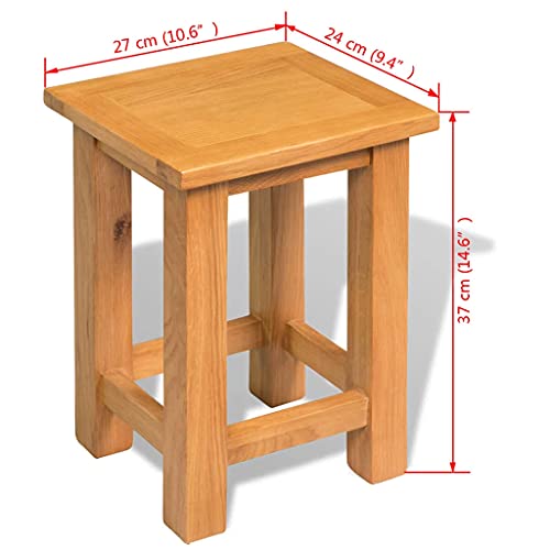 vidaXL, vidaXL Solid Oak Wood End Table Home Side Tea Telephone Stand Display Table