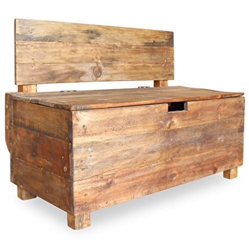 vidaXL, vidaXL Solid Reclaimed Wood Bench 86x40x60cm Handmade Entryway Storage Seat