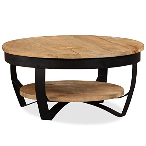 vidaXL, vidaXL Solid Rough Mango Wood Coffee Table Side Living Room Furniture Stand