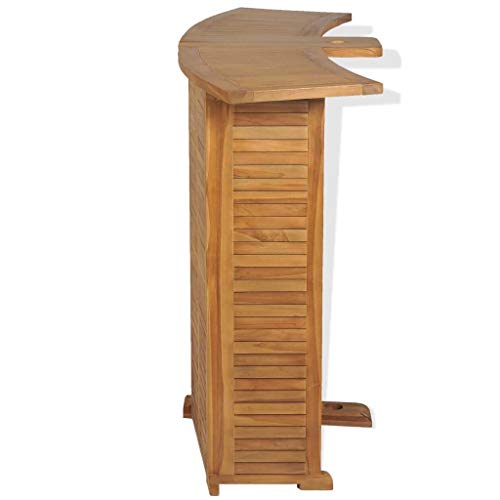 vidaXL, vidaXL Teak Outdoor Bar Set 3 Piece Foldable Garden Furniture Table Stools