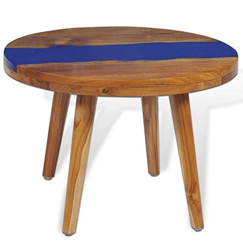 vidaXL, vidaXL Teak Resin Coffee Table 60x40cm End Living Room Furniture Vase Stand