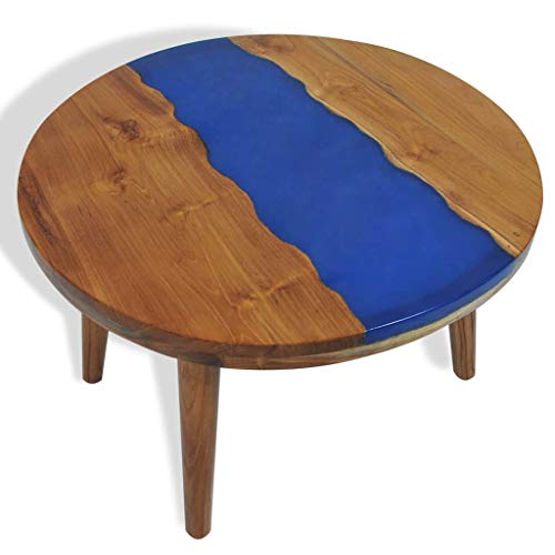 vidaXL, vidaXL Teak Resin Coffee Table 60x40cm End Living Room Furniture Vase Stand