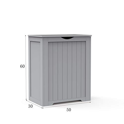 woodluv, woodluv Shaker Large Laundry Linen Basket Hamper Bin Bathroom Storage Bin - Grey, 50 x 30 x 60cm(H)