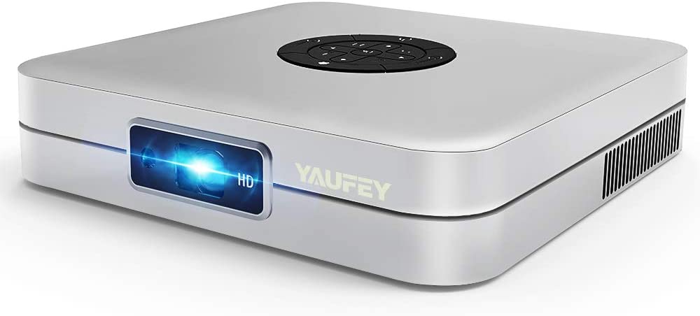 yaufey, yaufey Mini Projector, Portable Wireless DLP Projector for Home Video Cinema With Carrying Bag and Tripod, Built-in Battery Support Android